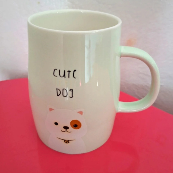 Cute little dog Mug 12 FL oz Light Green - Picture 1 of 5
